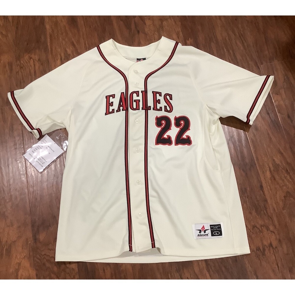 Alleson Athletic Eagles  #22 Full Button Baseball Jersey Men's L Stitched